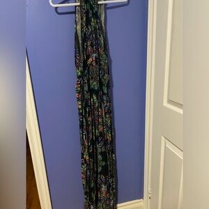 Aztec Print Halter Neck Midi Dress